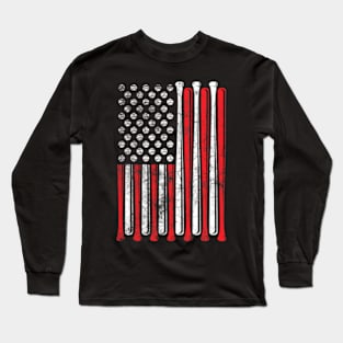 American Flag Baseball Team Lovers Long Sleeve T-Shirt